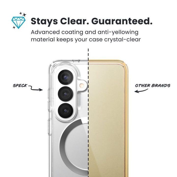 Permatomas dėklas Samsung Galaxy S26 Speck Presidio Perfect-Clear Magnet