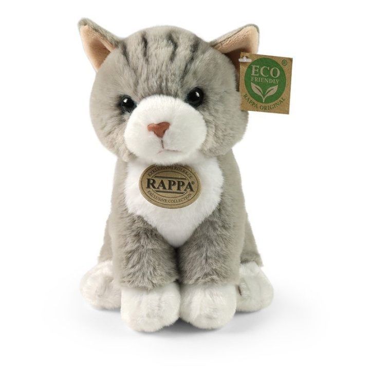 Pilkas pliušinis katinas, 23 cm, Rappa