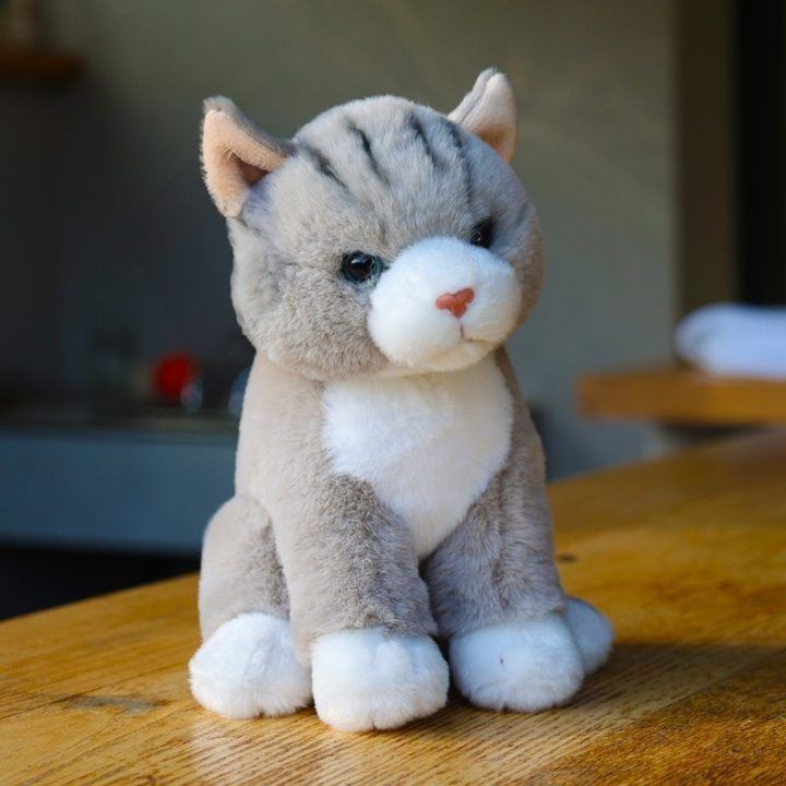 Pilkas pliušinis katinas, 23 cm, Rappa