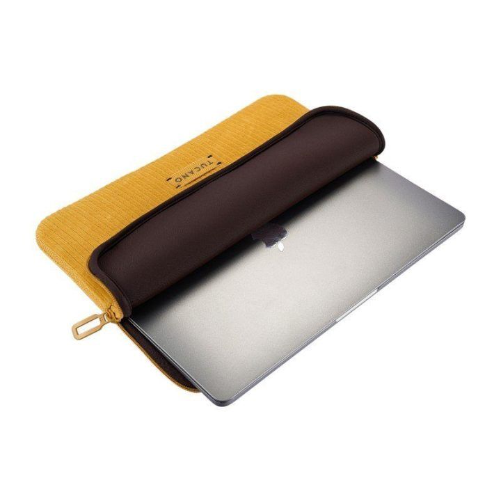 TUCANO Velluto 2 dėklas MacBook Pro 14 ir 13, geltonas