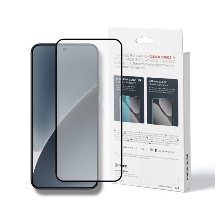 Apsauginis stiklas Xiaomi 15, juodas rėmelis, Crong