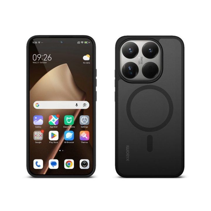 Dėklas Xiaomi 15T Crong Hybrid Matte Magnetic, juodas