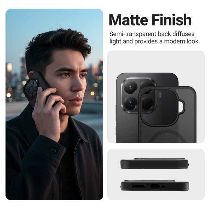 Dėklas Crong Hybrid Matte Magnetic Xiaomi 15T Pro, juodas