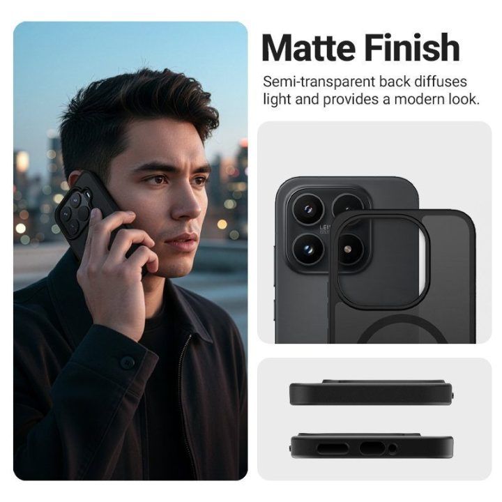 Dėklas Xiaomi 17, juodas Crong Hybrid Matte Magnetic