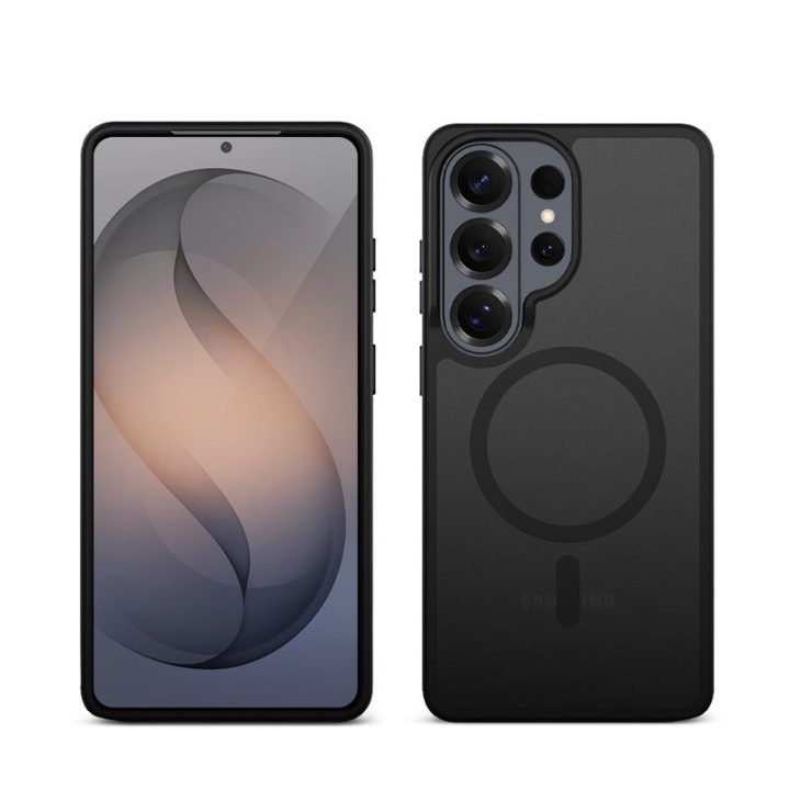 Dėklas Crong Hybrid Matte Magnetic, juodas, Samsung Galaxy S26 Ultra