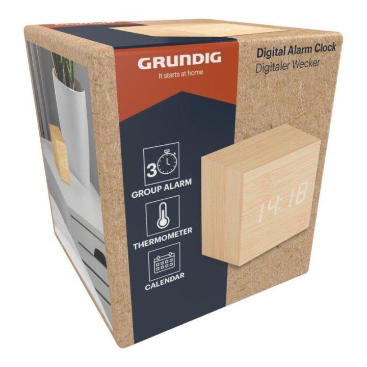 Grundig skaitmeninis LED žadintuvas, rudas