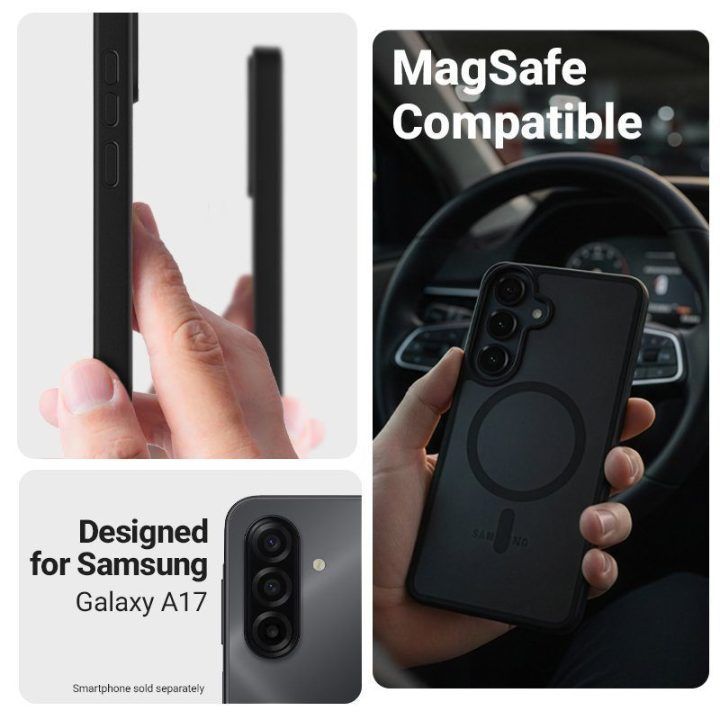 Dėklas Samsung Galaxy A17, juodas, Crong Hybrid Matte Magnetic
