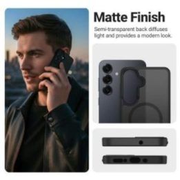 Dėklas Samsung Galaxy A56 Crong Hybrid Matte Magnetic, juodas