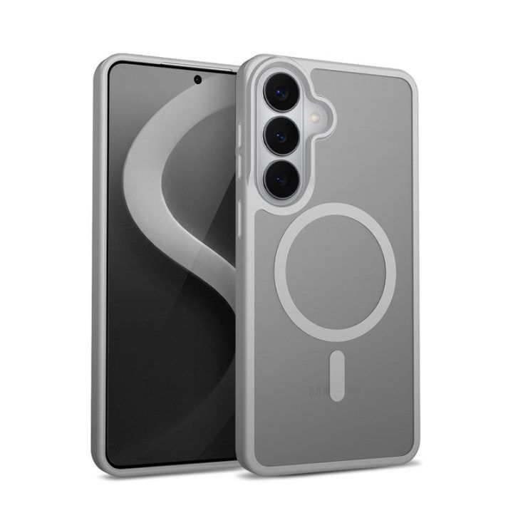 Dėklas Samsung Galaxy S26 Crong Hybrid Matte Magnetic, pilkas
