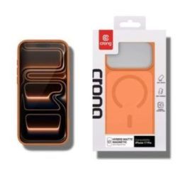 Dėklas Crong Hybrid Matte Magnetic iPhone 17 Pro, oranžinis