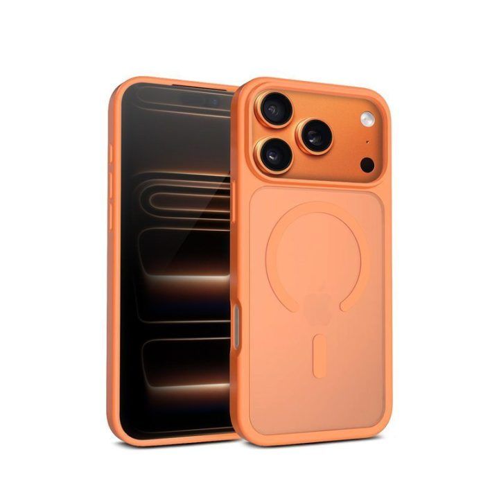 Dėklas Crong Hybrid Matte Magnetic iPhone 17 Pro, oranžinis