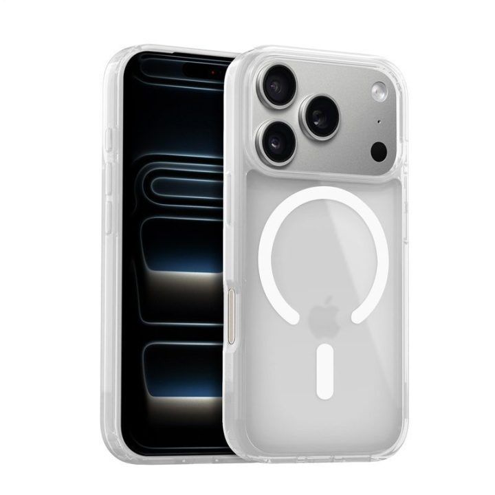 Dėklas Crong Hybrid Matte Magnetic, baltas, iPhone 17 Pro Max