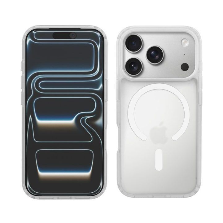 Dėklas Crong Hybrid Matte Magnetic, baltas, iPhone 17 Pro Max