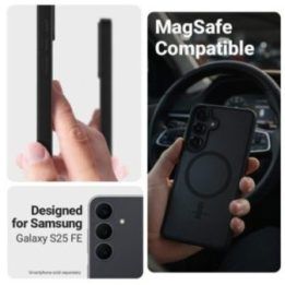 Dėklas Samsung Galaxy S25 FE Crong Hybrid Matte Magnetic, juodas