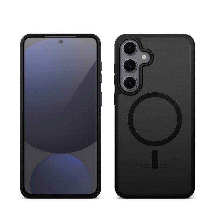 Dėklas Samsung Galaxy S24 FE Crong Hybrid Matte Magnetic, juodas