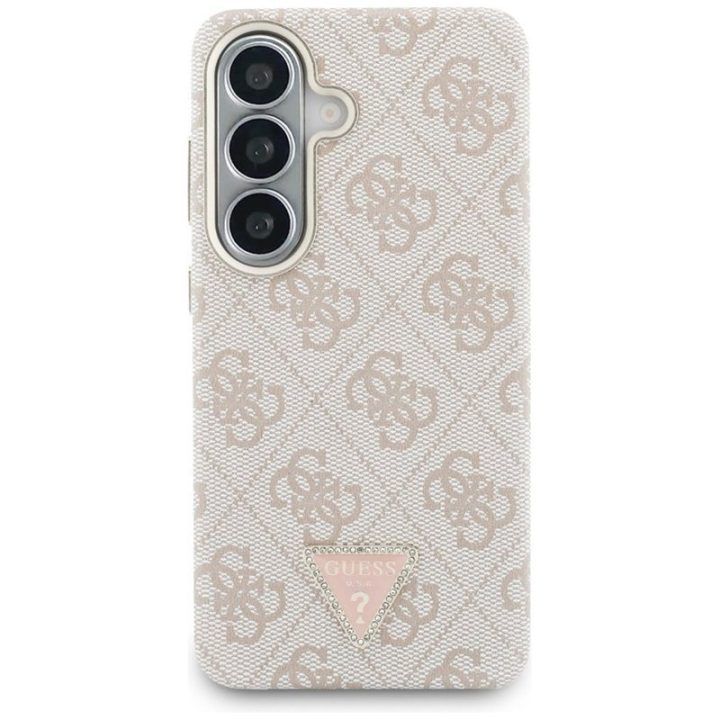 Dėklas Guess 4G Triangle Logo MagSafe Samsung Galaxy S26, rožinis