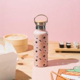 Pusheen nerūdijančio plieno gertuvė su laikikliu, 500 ml