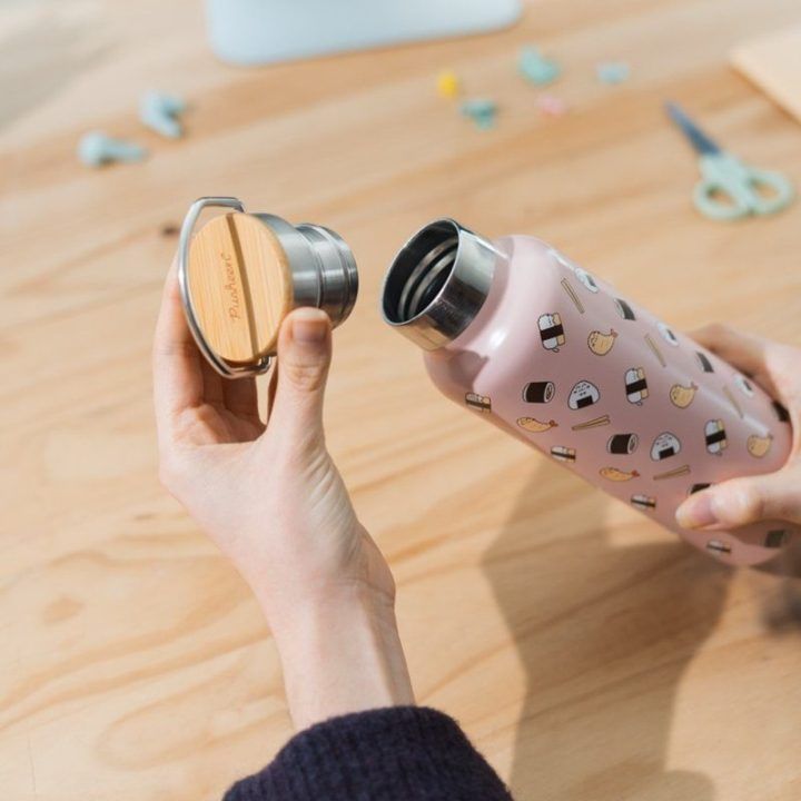 Pusheen nerūdijančio plieno gertuvė su laikikliu, 500 ml