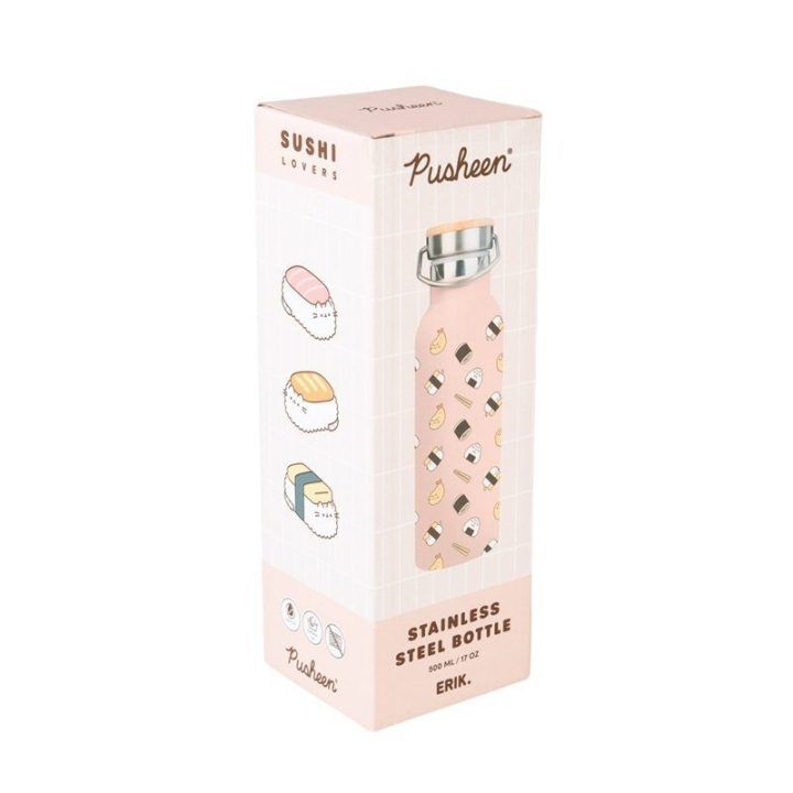 Pusheen nerūdijančio plieno gertuvė su laikikliu, 500 ml