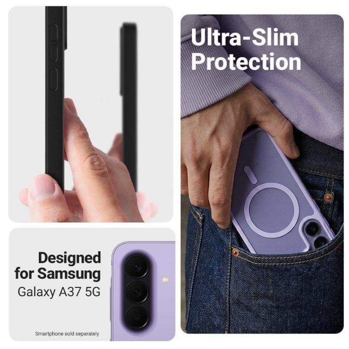 Dėklas Samsung Galaxy A36 / A37 Crong Hybrid Matte Magnetic, violetinis