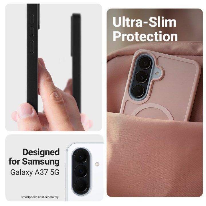 Dėklas Samsung Galaxy A36/A37, rožinis, Crong Hybrid Matte Magnetic