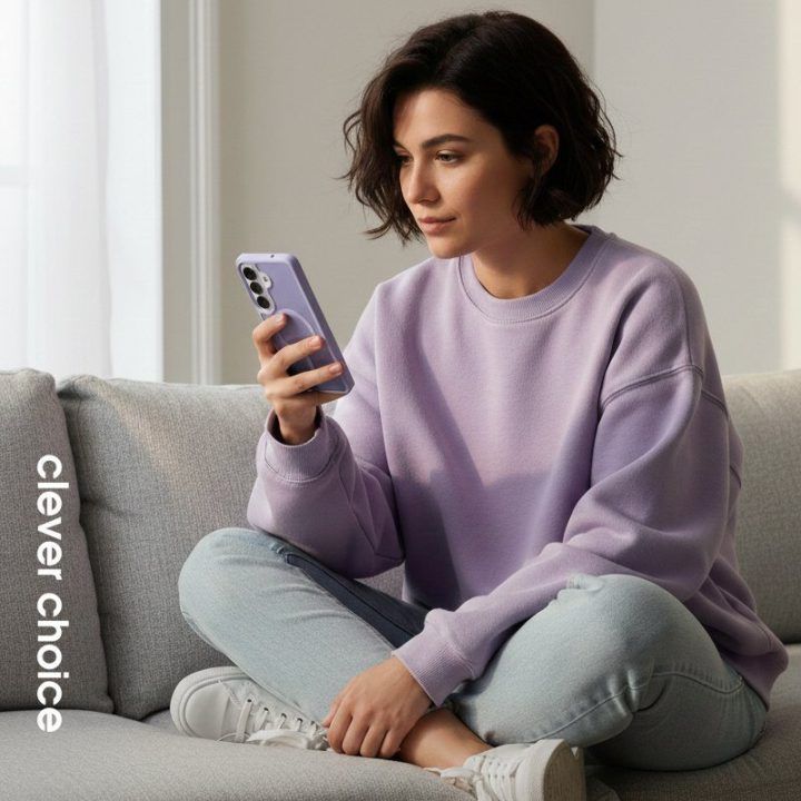 Dėklas Samsung Galaxy A57, lavandos spalvos