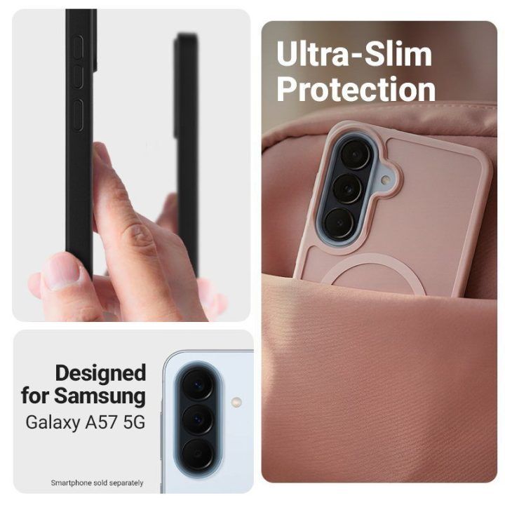 Rožinis dėklas Samsung Galaxy A57 Crong Hybrid Matte Magnetic