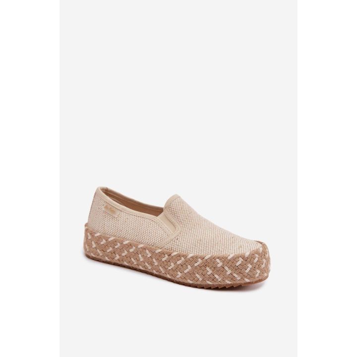 Moteriškos espadrilės su platforma Lee Cooper, smėlio spalvos