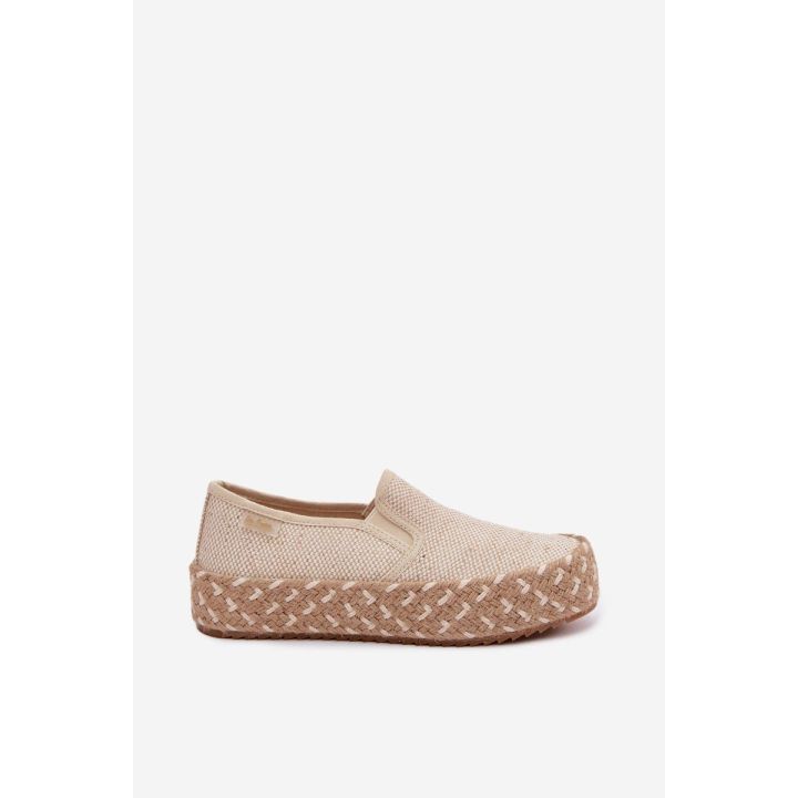 Moteriškos espadrilės su platforma Lee Cooper, smėlio spalvos