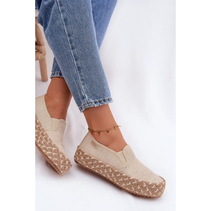 Moteriškos espadrilės su platforma Lee Cooper, smėlio spalvos