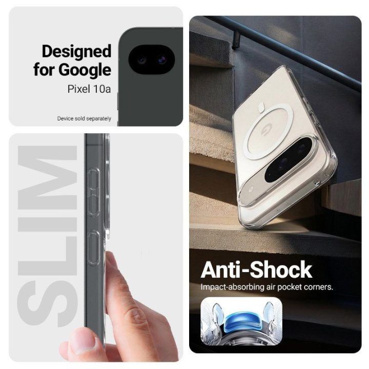 Permatomas dėklas Google Pixel 10a Crong Hybrid Clear Magnetic