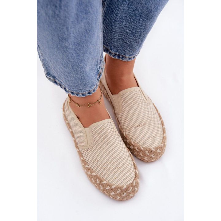 Moteriškos espadrilės su platforma Lee Cooper, smėlio spalvos