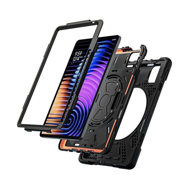 Sustiprintas dėklas Crong Defender Plus Xiaomi Pad 8 / 8 Pro / Pad 7 / 7 Pro 11.2" juodas