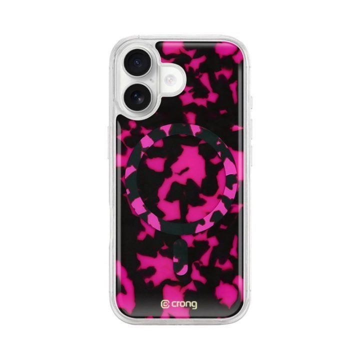 Dėklas iPhone 17 Crong Deluxe MAG Cover, rožinis Tortoise