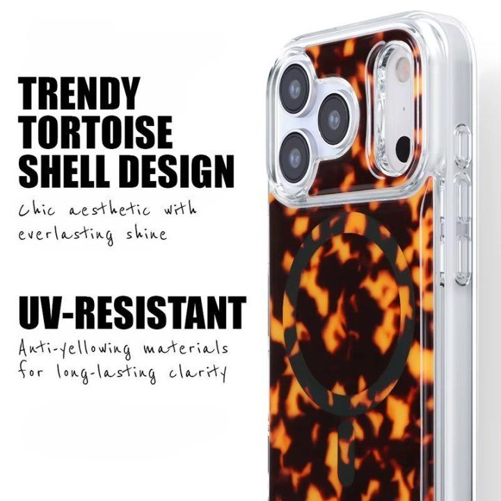 Dėklas iPhone 17 Pro Crong Deluxe MAG, tortoise
