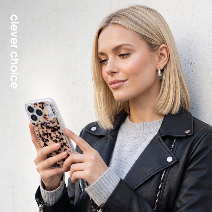 Dėklas iPhone 17 Pro Crong Deluxe MAG Cover Blonde Tortoise
