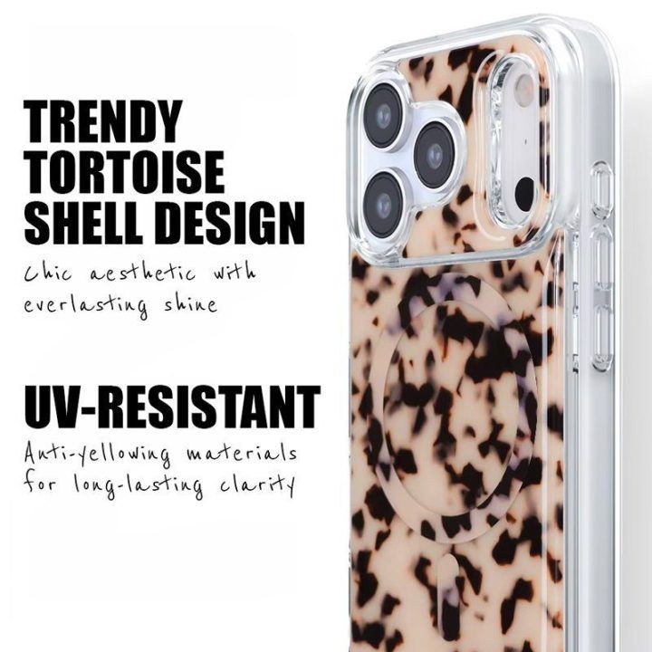 Dėklas iPhone 17 Pro Crong Deluxe MAG Cover Blonde Tortoise