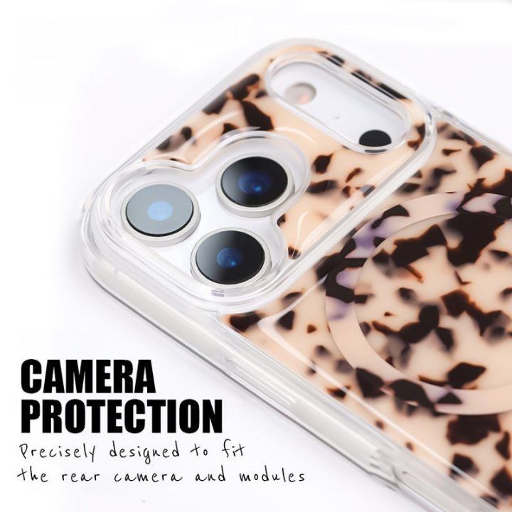 Dėklas iPhone 17 Pro Crong Deluxe MAG Cover Blonde Tortoise
