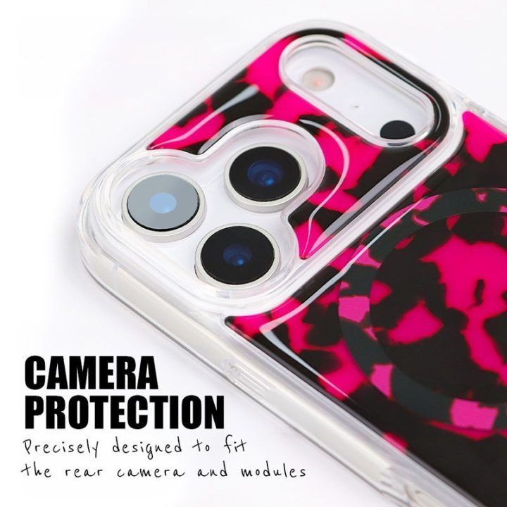 Crong Deluxe MAG Cover dėklas iPhone 17 Pro, rožinis Tortoise