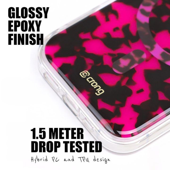Dėklas iPhone 17 Pro Max Crong Deluxe MAG Cover, rožinis
