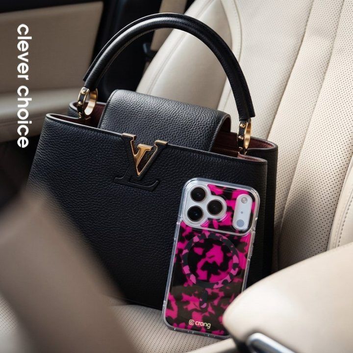 Dėklas iPhone 17 Pro Max Crong Deluxe MAG Cover, rožinis