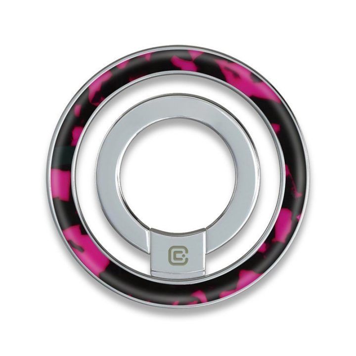 MagSafe magnetinis telefono laikiklis Crong Deluxe RING, rožinis „Pink Tortoise“