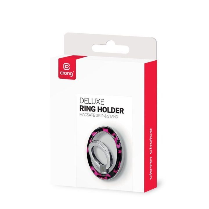 MagSafe magnetinis telefono laikiklis Crong Deluxe RING, rožinis „Pink Tortoise“