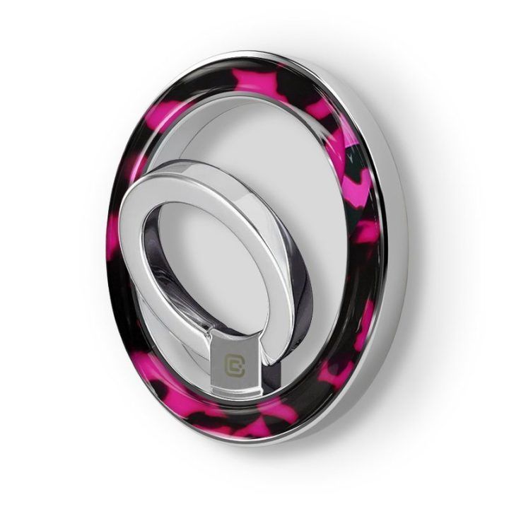 MagSafe magnetinis telefono laikiklis Crong Deluxe RING, rožinis „Pink Tortoise“