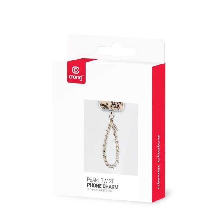 Telefono pakabukas Crong Pearl Twist, auksinės spalvos