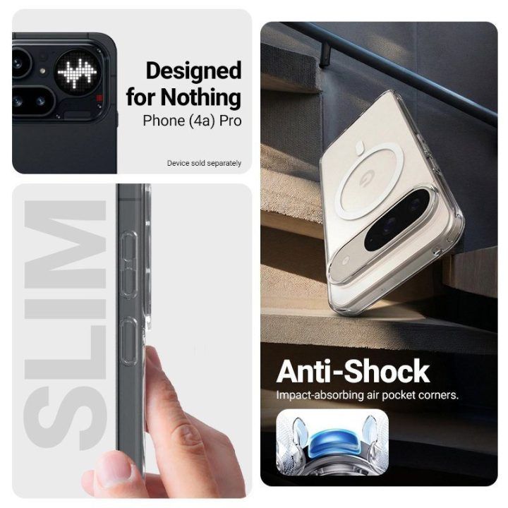 Permatomas dėklas Nothing Phone 4a Pro, MagSafe, Crong