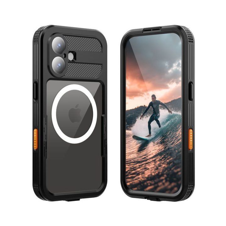 Crong Seal Cover vandeniui atsparus dėklas iPhone 17, juodas