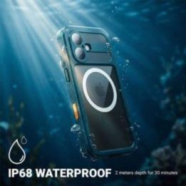 Atsparus vandeniui dėklas iPhone 17, mėlynas Crong Seal Cover