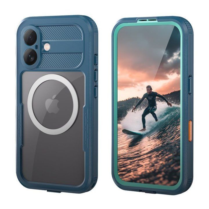 Atsparus vandeniui dėklas iPhone 17, mėlynas Crong Seal Cover