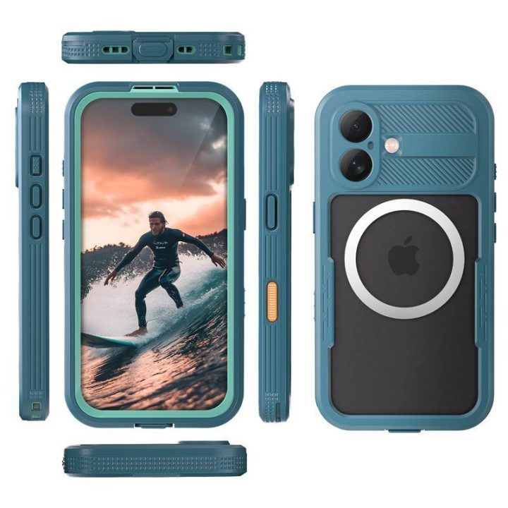 Atsparus vandeniui dėklas iPhone 17, mėlynas Crong Seal Cover